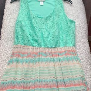 Mint Green Lace/Pattern Summer Dress